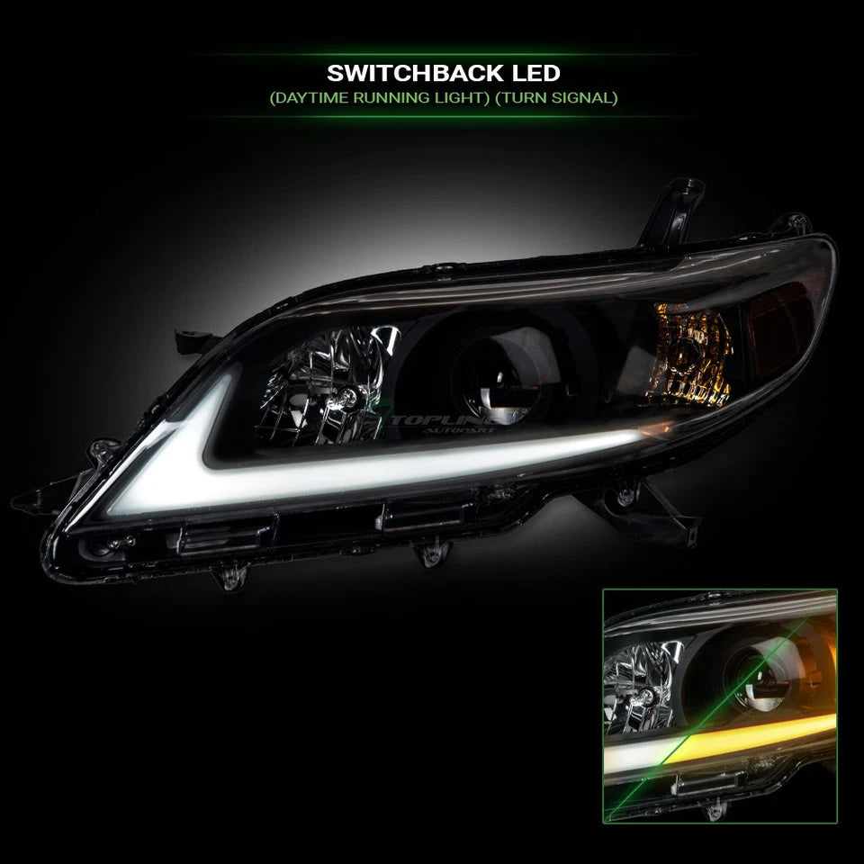 For 2011-2020 Sienna Switchback Sequential LED Projector Headlights Black
