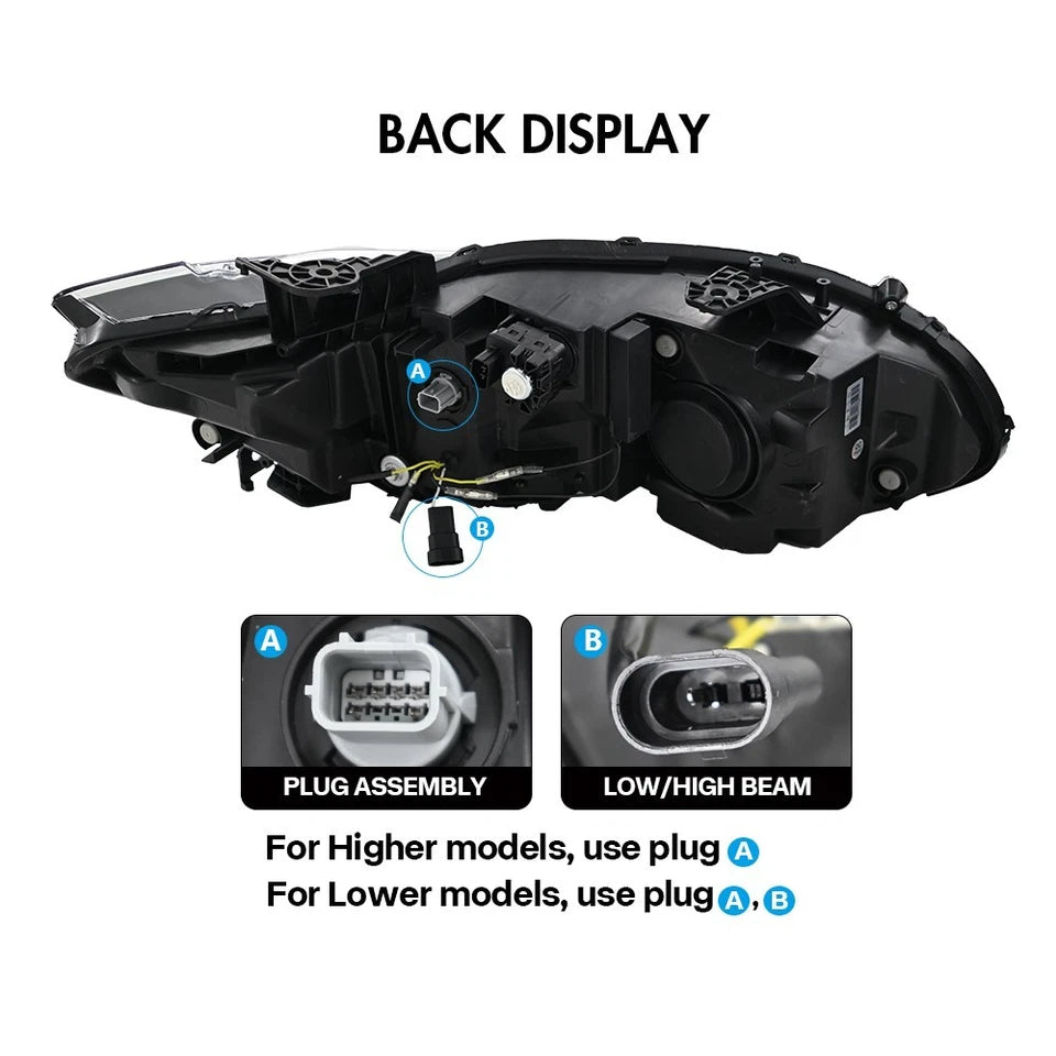 For 2018-2022 10th Gen Honda Accord Sedan LED Headlights Headlamp Sequential DRL