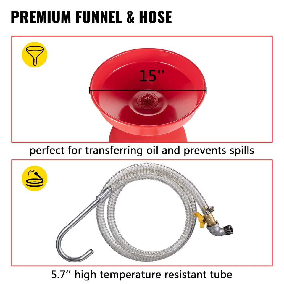 Waste Oil Drain Tank Portable Oil Drain 20 Gallon Air Operate Drainer