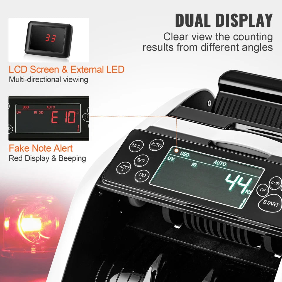 Money Counter Machine Bill Counter with UV MG IR DD Counterfeit Detection