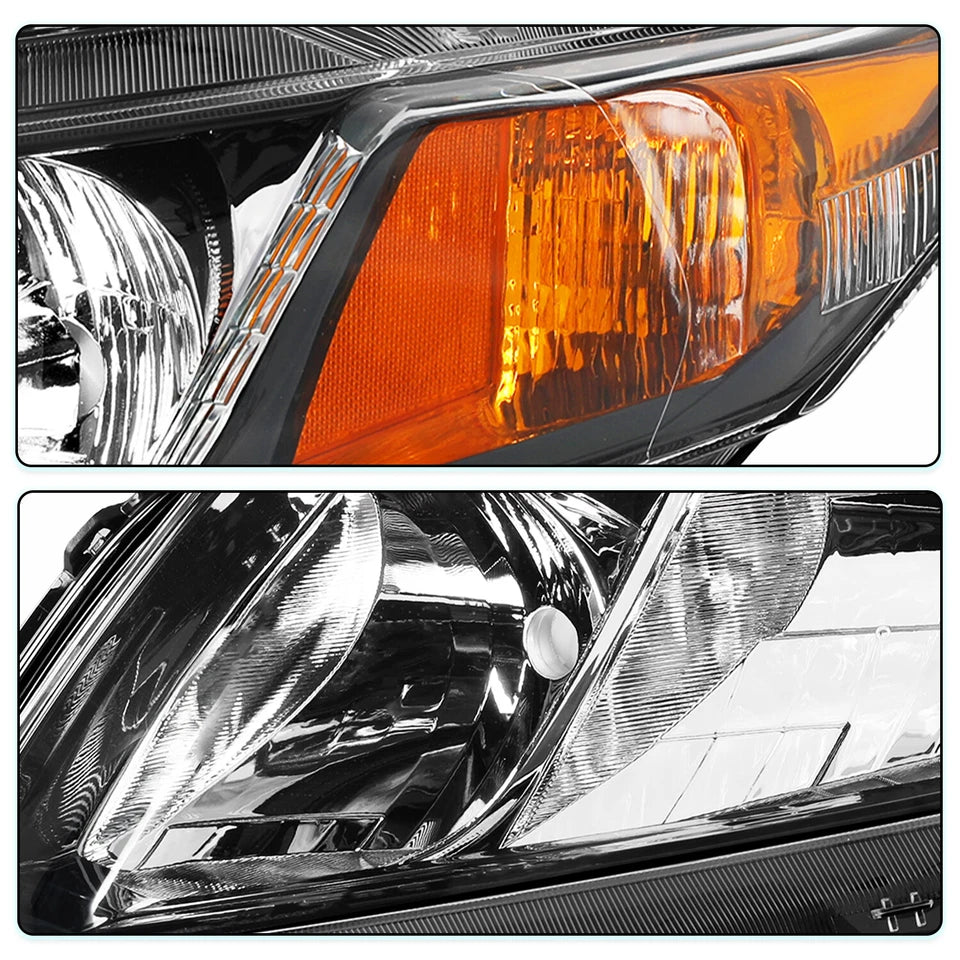 For 2012-2015 Honda Civic Sedan 12-13 Coupe Black Amber Headlights Assembly