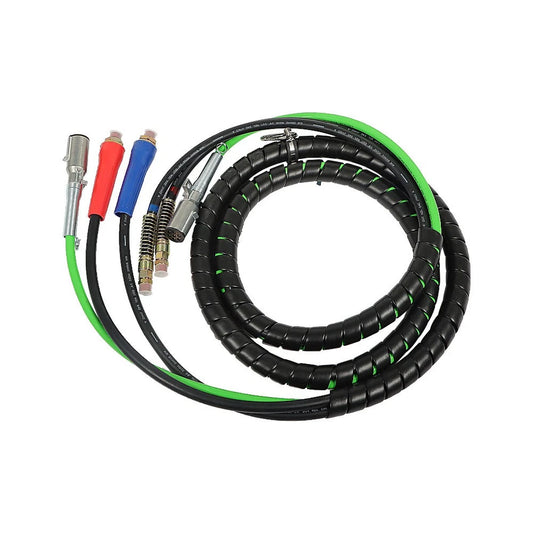 15FT 3-in-1 Wrap Set Air Line Hose（ w/Accessorie） For Semi Truck Trailer