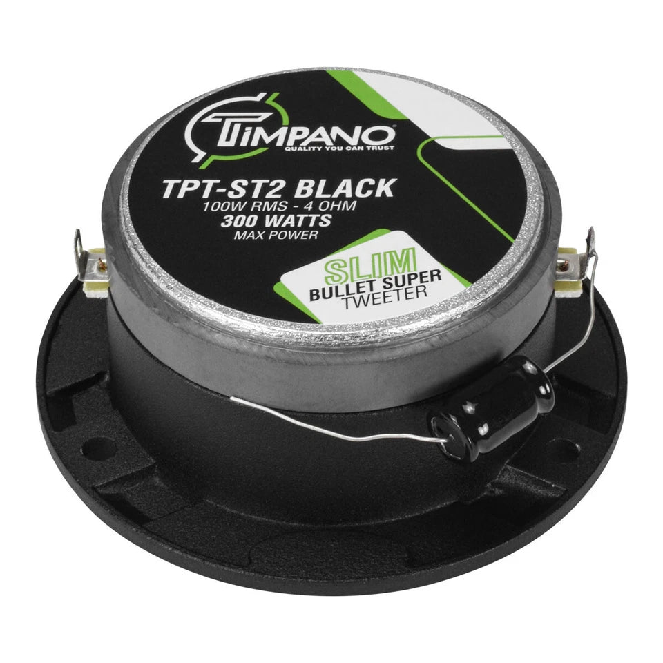 (2) 3.85" SUPER TWEETER TIMPANO 300W TPT-ST2 BLACK BULLET 4 OHM PRO AUDIO PAIR