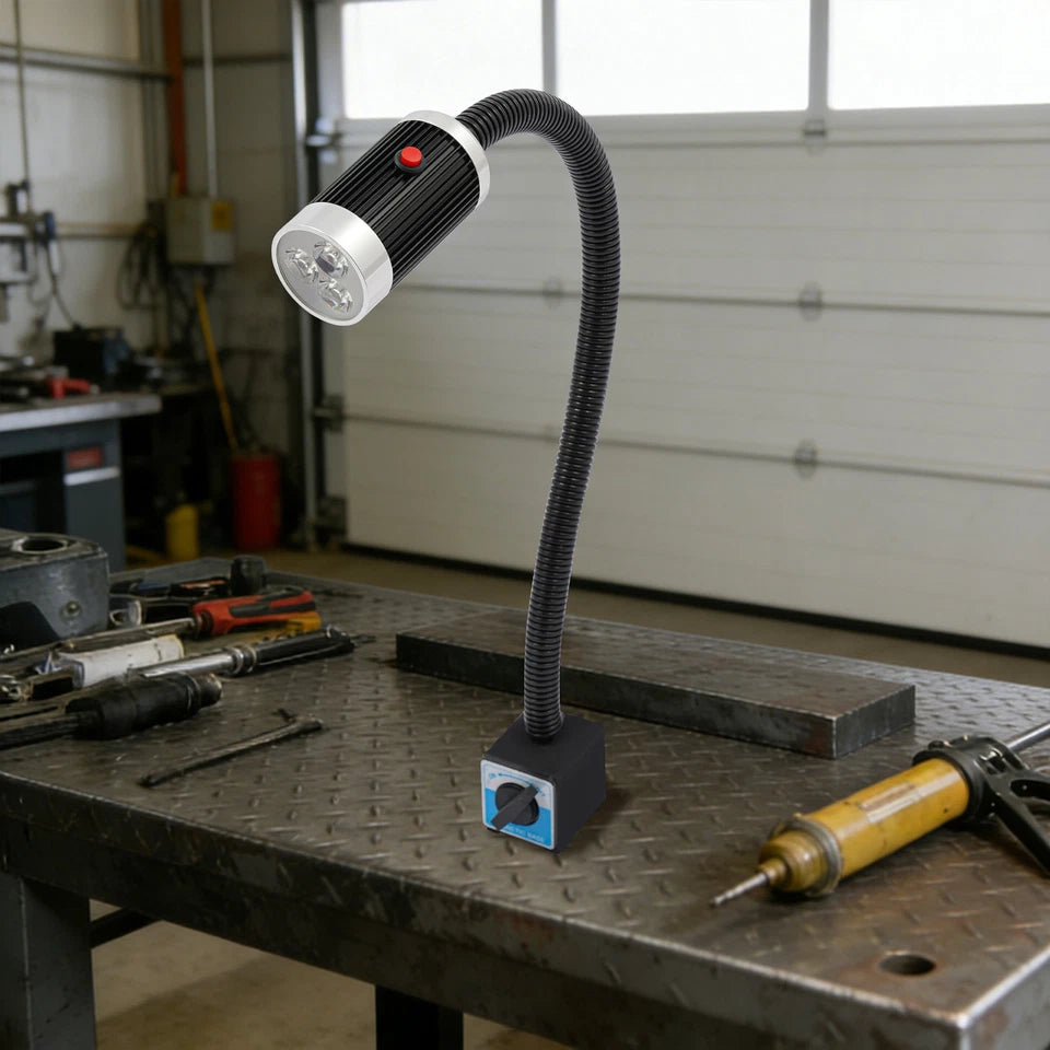 LED Machine Tool Light,110V 9W Machine Lamp w/ Magnetic Base for Lathe/Workbench