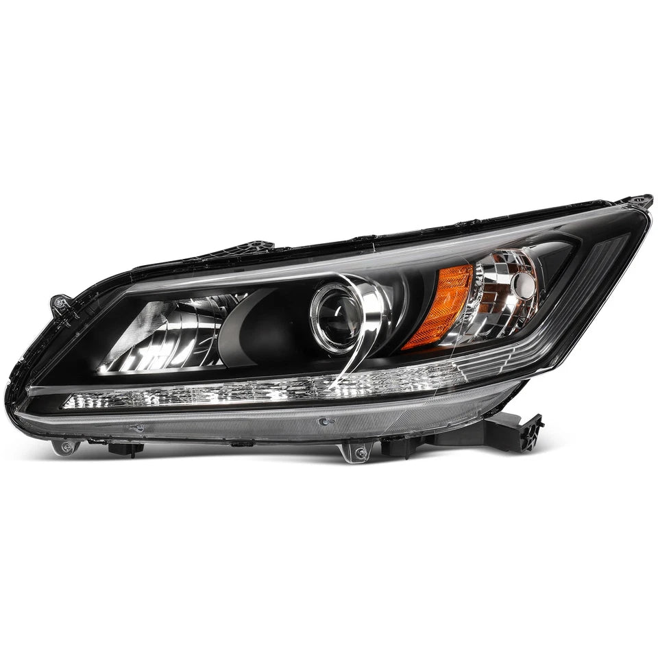 PAIR LED DRL Projector Headlights For Honda Accord Sedan EX-L 3.5L V6 2013-2015