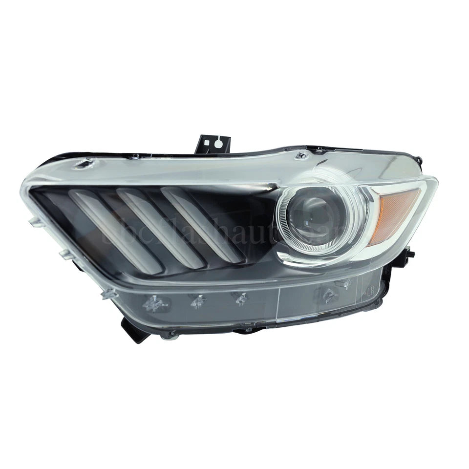 Headlights Pair For 2015 2016 2017 Ford Mustang HID/Xenon W/LED DRL LH+RH 15-17