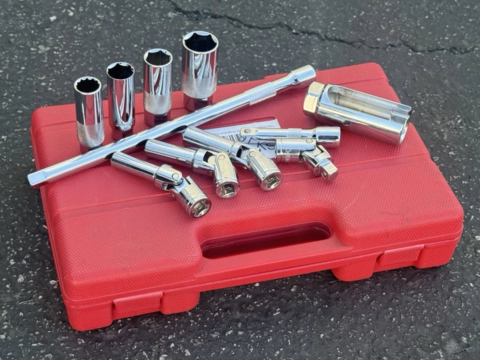 11pcs Master Spark Plug & Glow Plug Oxygen Sensor Socket Auto Service Tool Set