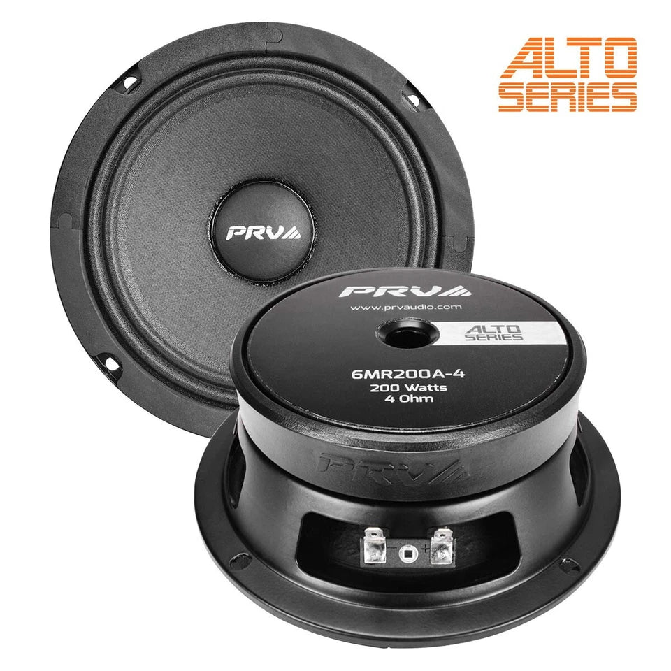 4x PRV Shallow 6.5" Midrange Slim Speakers Car Audio 800 Watts 4 Ohm 6MR200A-4