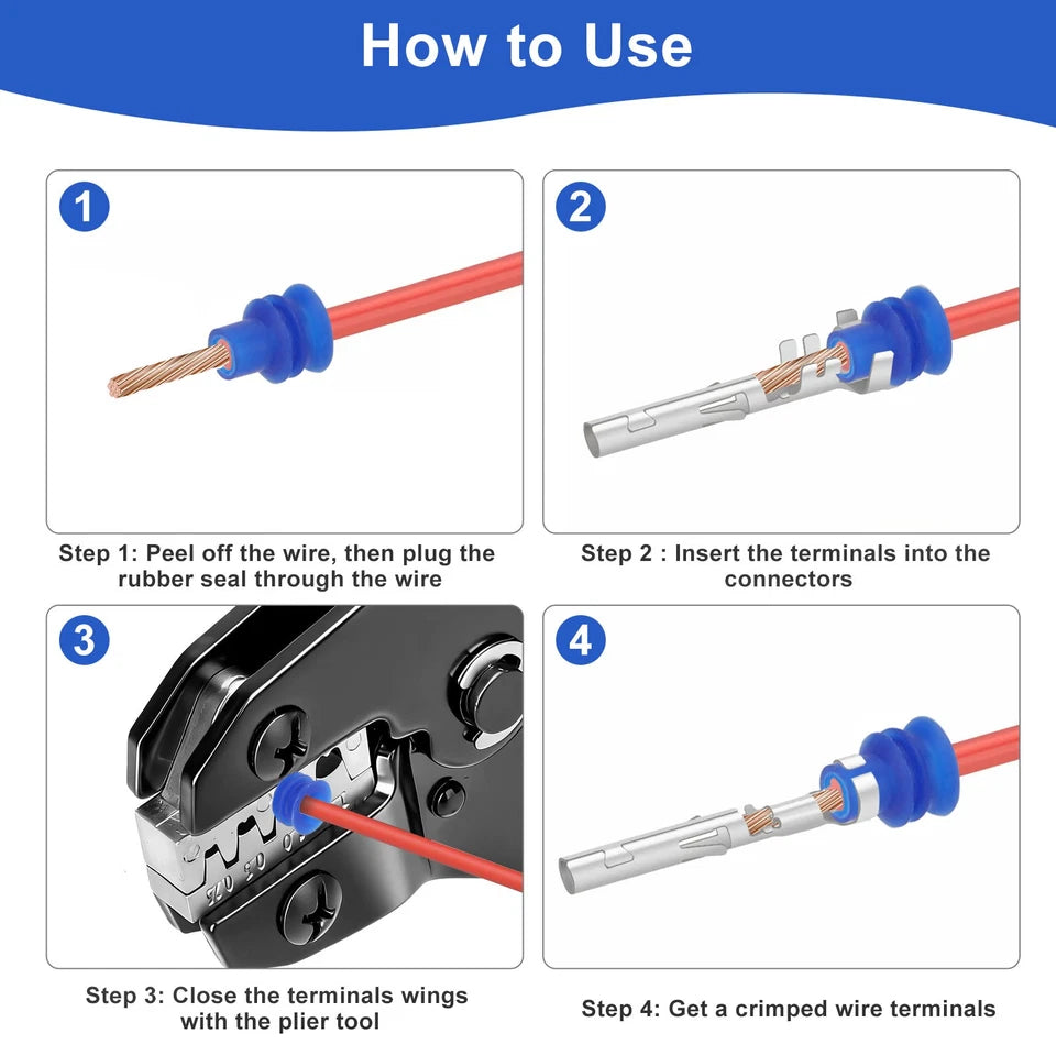 820PCS Electrical Connector Pin Repair Kit Ratchet Crimp Tool Terminal Extractor
