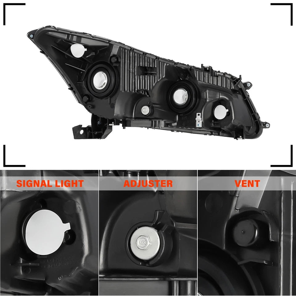 For 2008-2012 Honda Accord 4-Door Sedan Headlights Replacement 08-12 Lamps Pair
