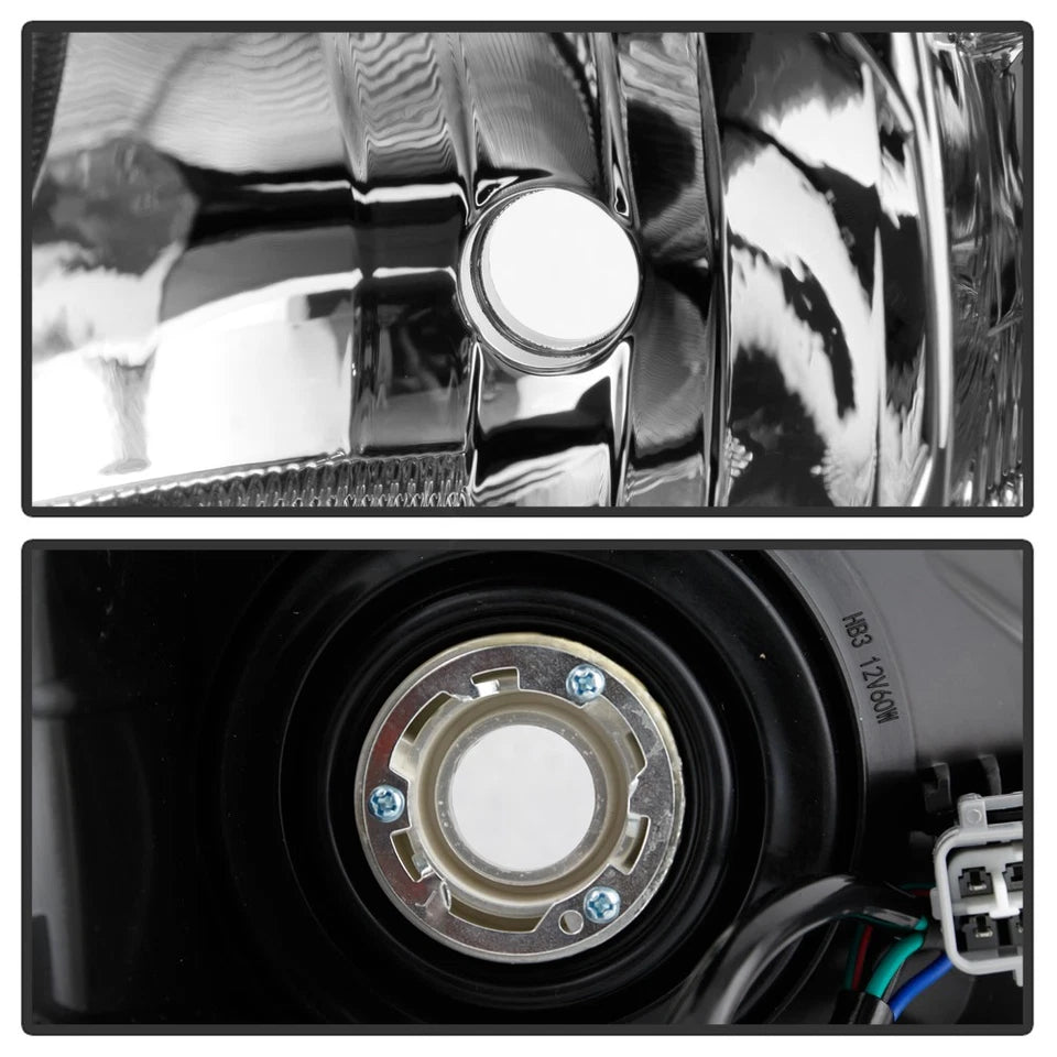 For 2014-2016 Subaru Forester Halogen Type Black Headlights Headlamps Left+Right