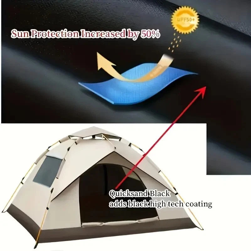 2-3 Person Pop Up Tents Waterproof Windproof Instant Tent for Camping Hiking NEW
