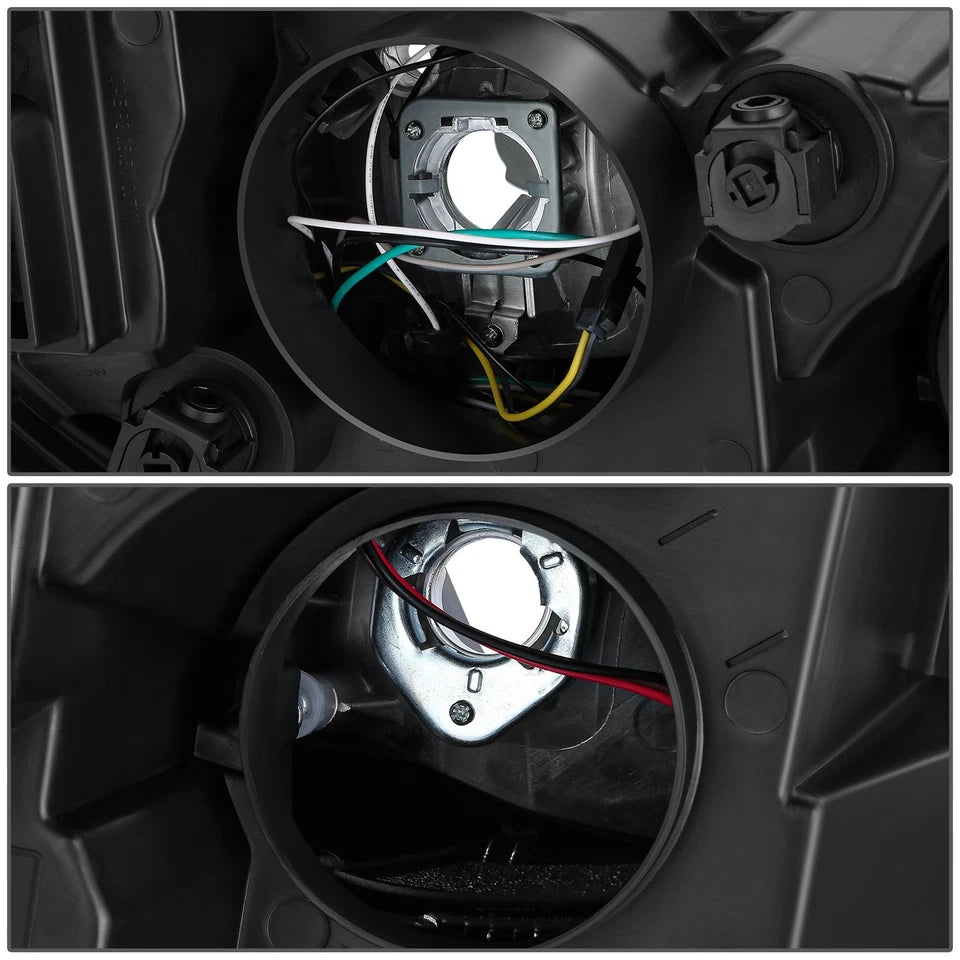 Pair Left + Right Black Amber Halogen Headlight Lamps for Mercedes Sprinter W907