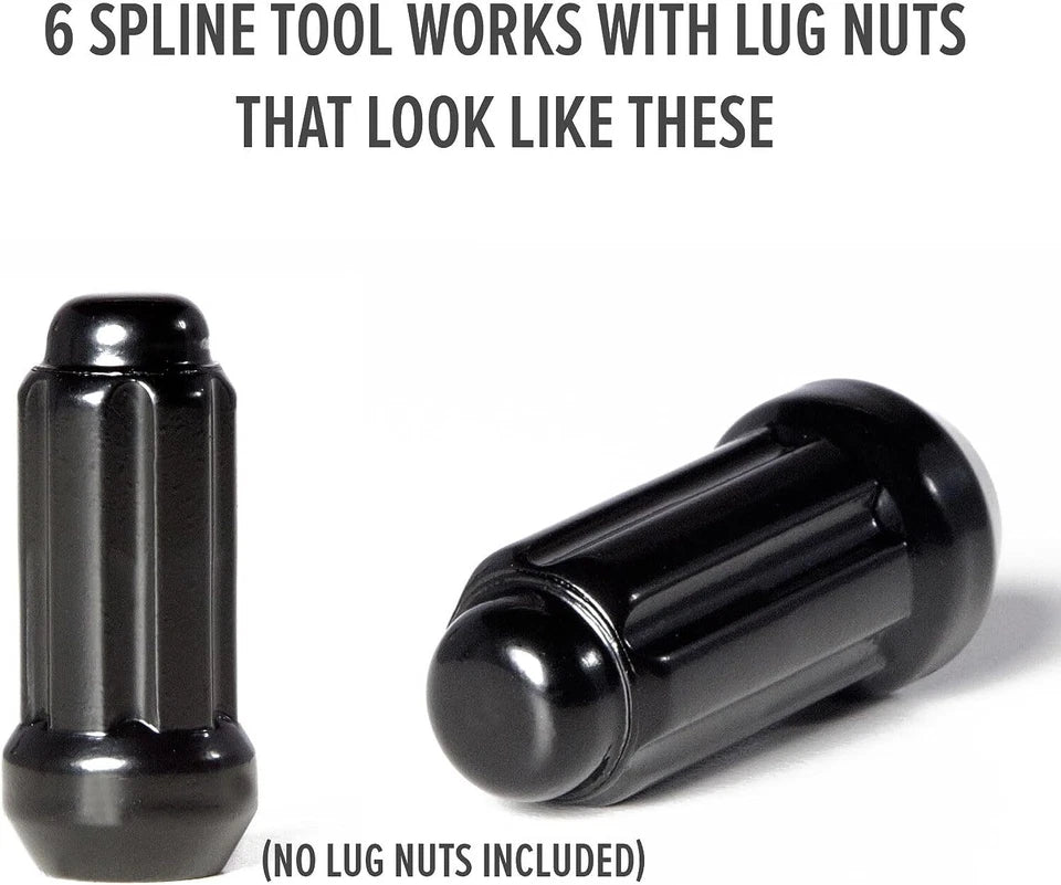 Circuit Performance Black 6 Point Spline Drive Lug Nut Tool For Trucks Suvs
