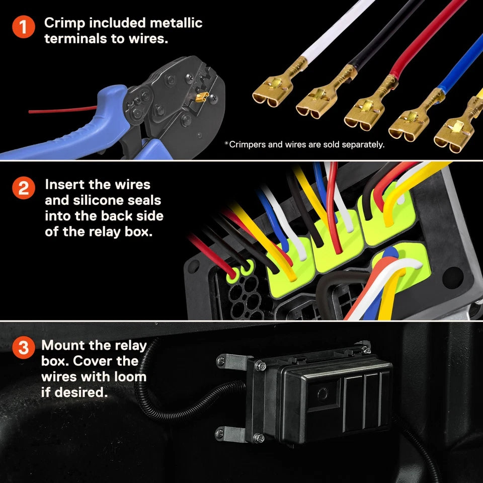 12V DC Auto Marine Waterproof ATO Bosch Fuse Relay Box Block Complete Kit