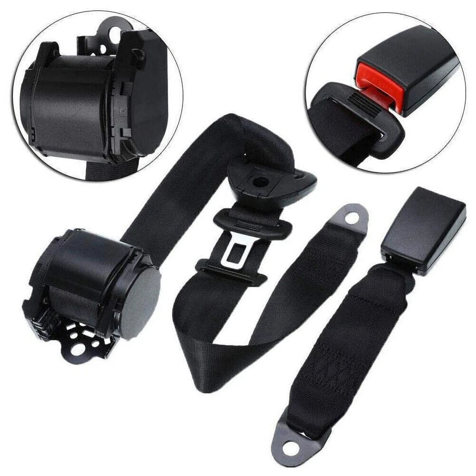 2Pack Universal Lap 3 Point Retractable Seat Belt Adjustable Car Safety Belts