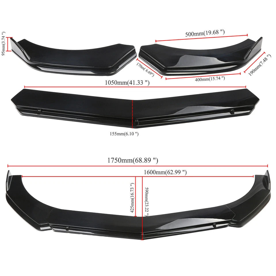 For Ford F150 F-150 Truck Car Front Bumper Lip Spoiler Splitter Body Kit Glossy