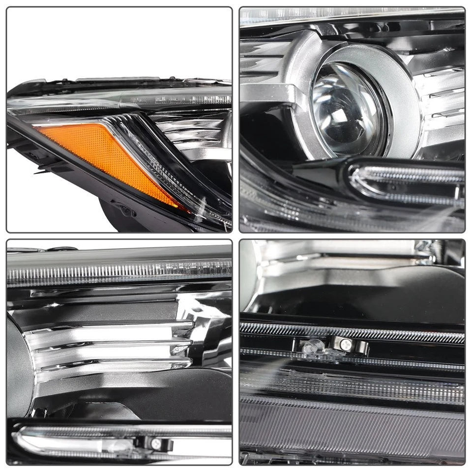 Left+Right Headlight For Honda CRV CR-V 2017-2022 Halogen Black Housing