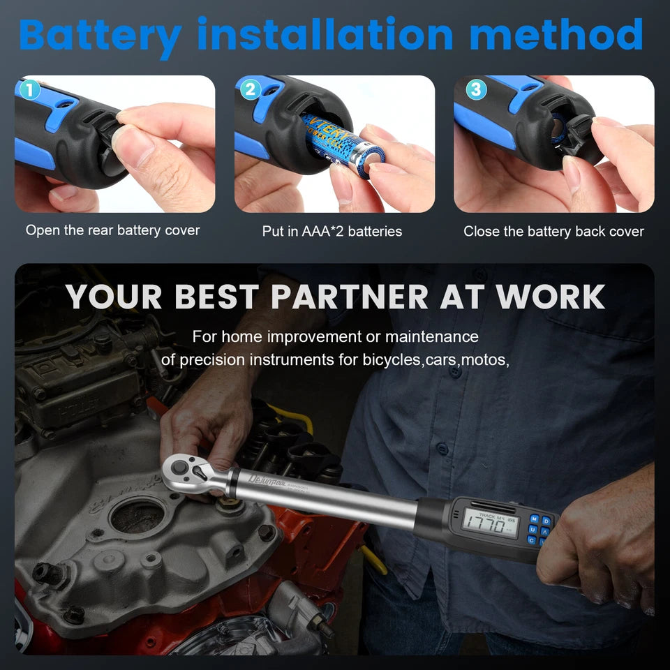 Calibrated Digital Torque Wrench 1/2 in Dr Electronic Torque Wrench 10-200Nm