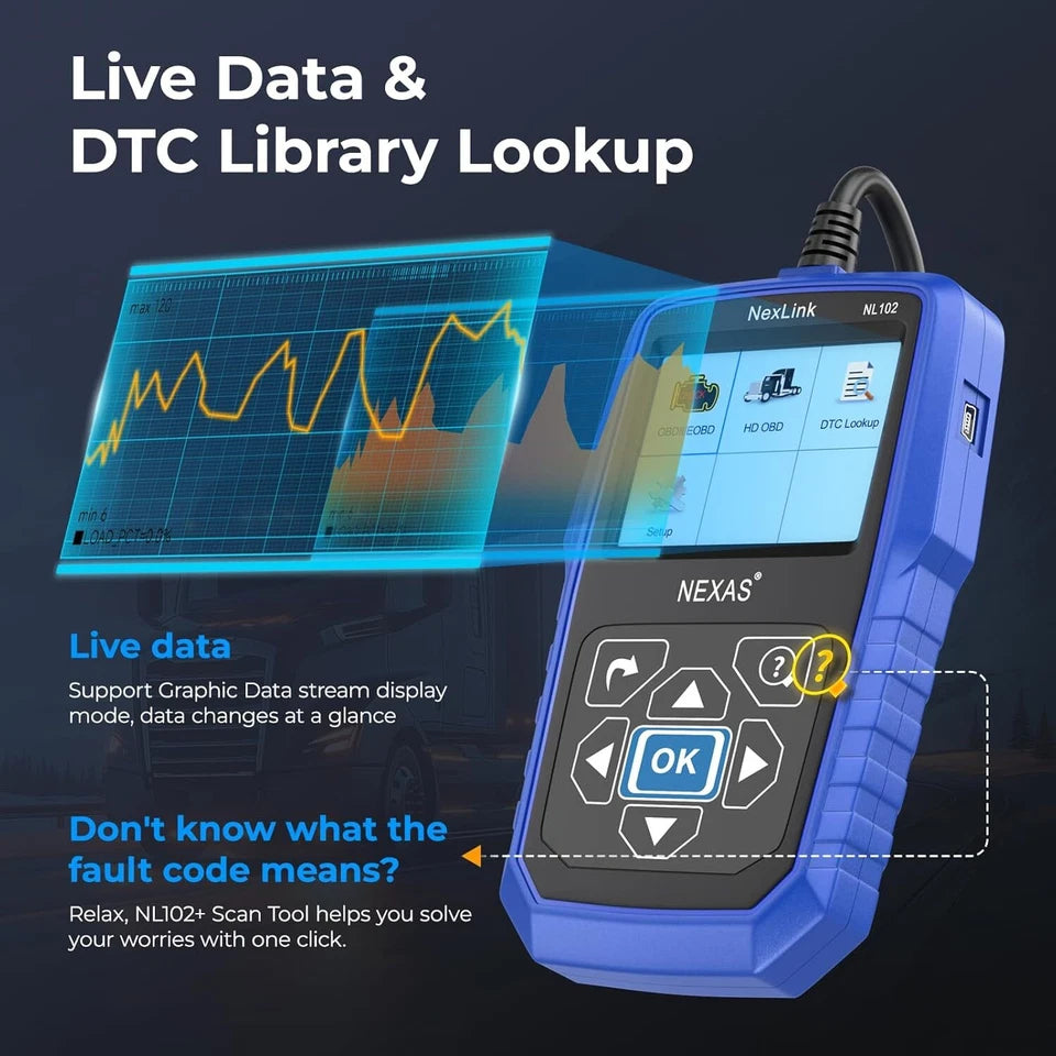 NEXAS NL102 All System Heavy Duty Truck Diesel Scanner Diagnostic Tool ABS ESP