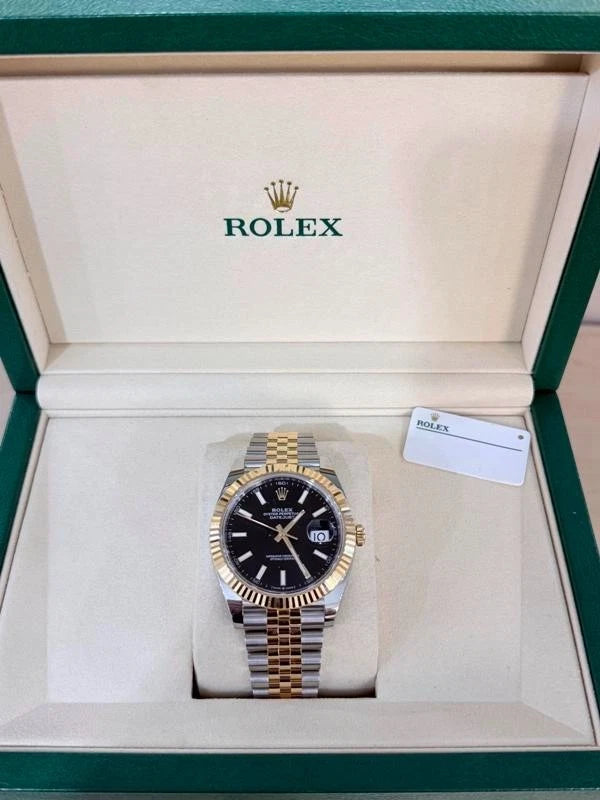 Rolex Datejust 41 Ref. 126333 Two Tone Jubilee Bracelet, Black Dial