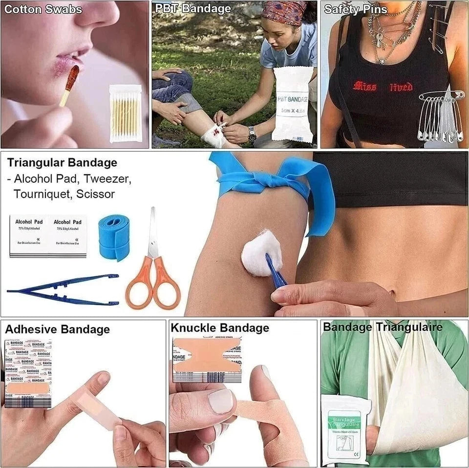 142Pc Emergency Survival Kit First Aid Kit Professional Survival Gear Equipment