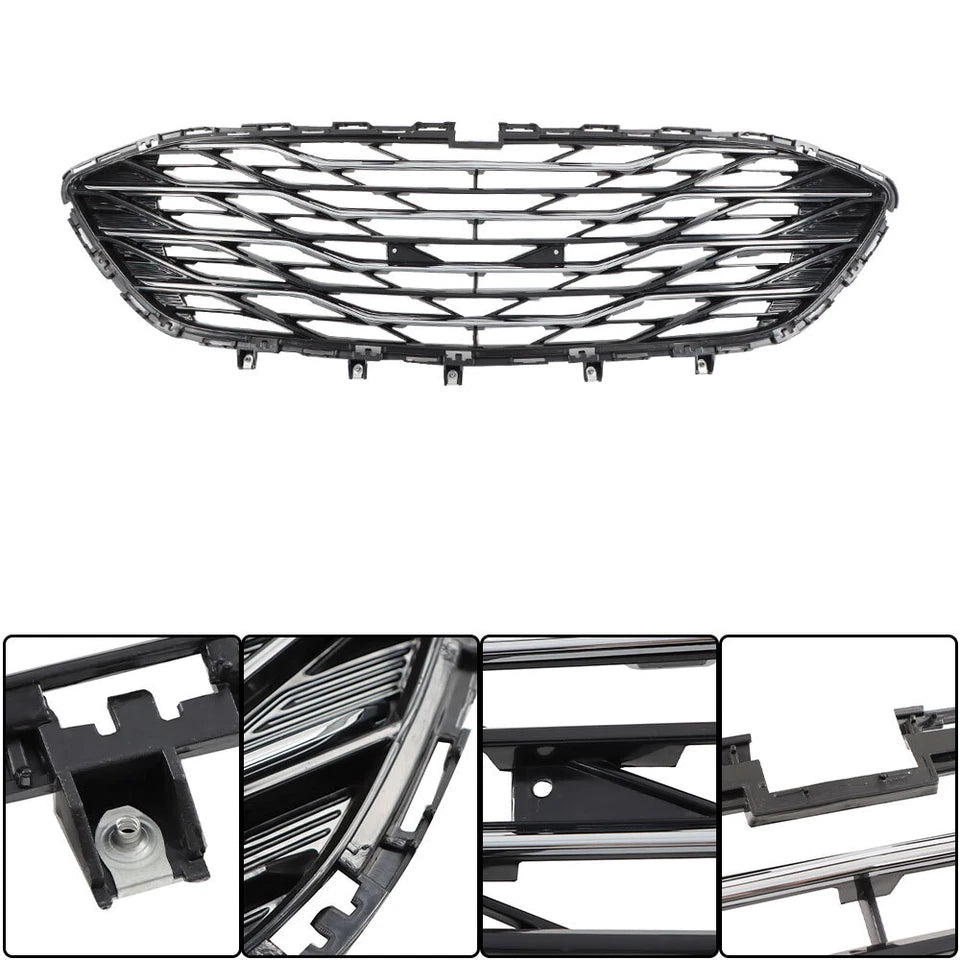For Chevrolet Chevy Malibu 2019-2025 Front Upper&Lower Grille W/Chrome Trim 3PCS