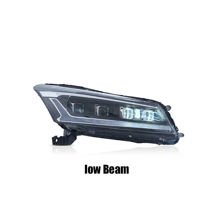 Pair LED Headlight For 2008-2012 Honda Accord 8th Gen w/Blue Start-up Animation