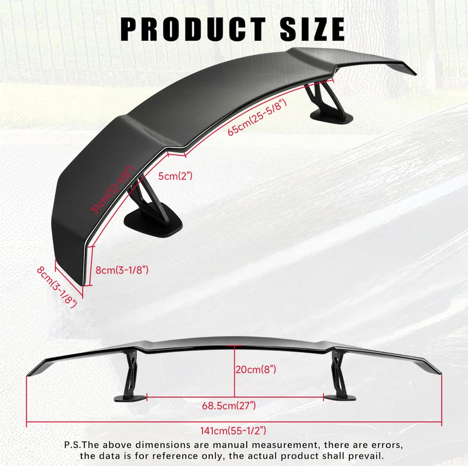 55"x8" Glossy Black GT STYLE Rear Trunk Wing Spoiler For Honda Civic Coupe 06-11