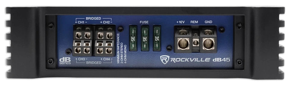Rockville dB45 3200 Watt/800w RMS 4 Channel Amplifier Car Stereo Amp, Loud!!