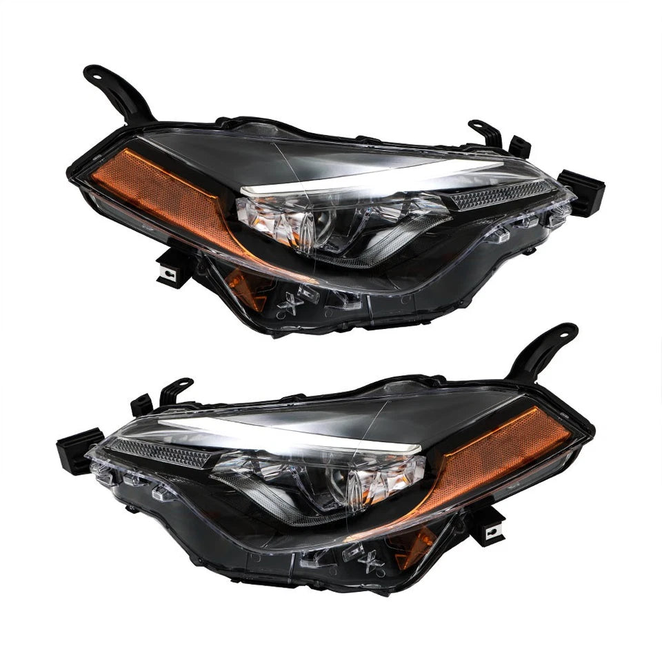 Pair Chrome Headlights For Toyota Corolla L Le Eco 2017-2019 Halogen Left+Right