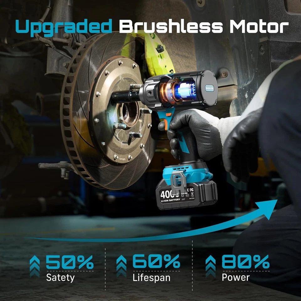 Seesii Auxiliary Handle Cordless Impact Wrench 1600 N·m 1/2 in Brushless Driver