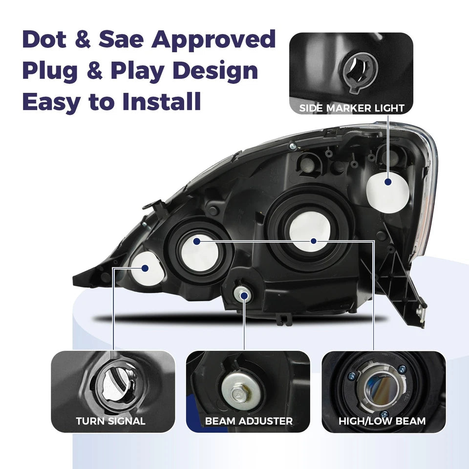 Headlights Headlamps fit for 2006-2010 Toyota Sienna L+R Assembly W/Bulbs
