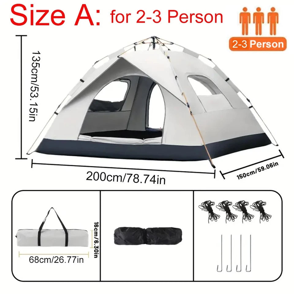 2-3 Person Pop Up Tents Waterproof Windproof Instant Tent for Camping Hiking NEW