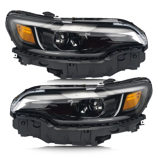 For 2019-2023 Jeep Cherokee Full LED Headlights w/Bulb w/Module Left&Right Pair