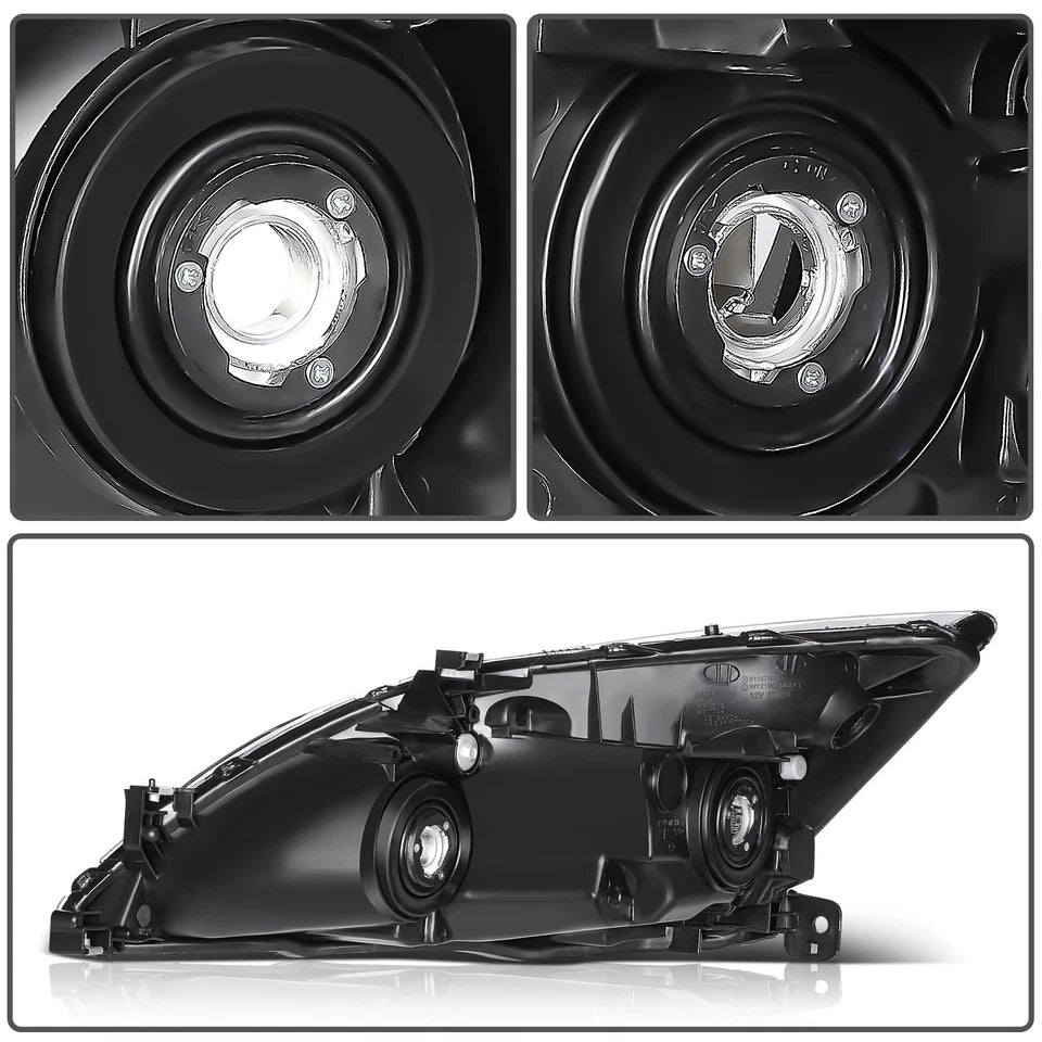 Pair Headlights Assembly Fits 2003-2007 Honda Accord Left + Right