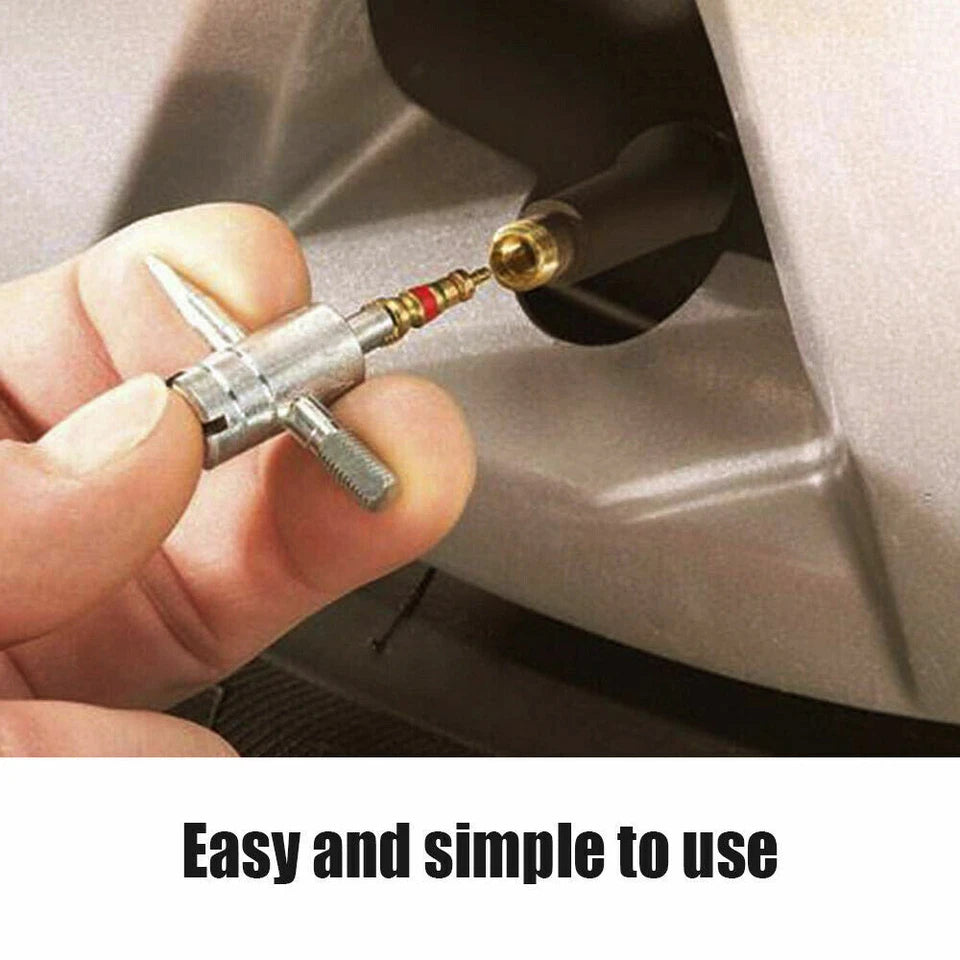 Valve Stem Puller Tool Installer HD Chrome Car Tire Plug Remover Core Repair US