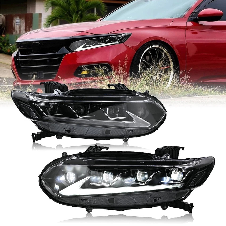For 2018-2022 10th Gen Honda Accord Sedan LED Headlights Headlamp Sequential DRL