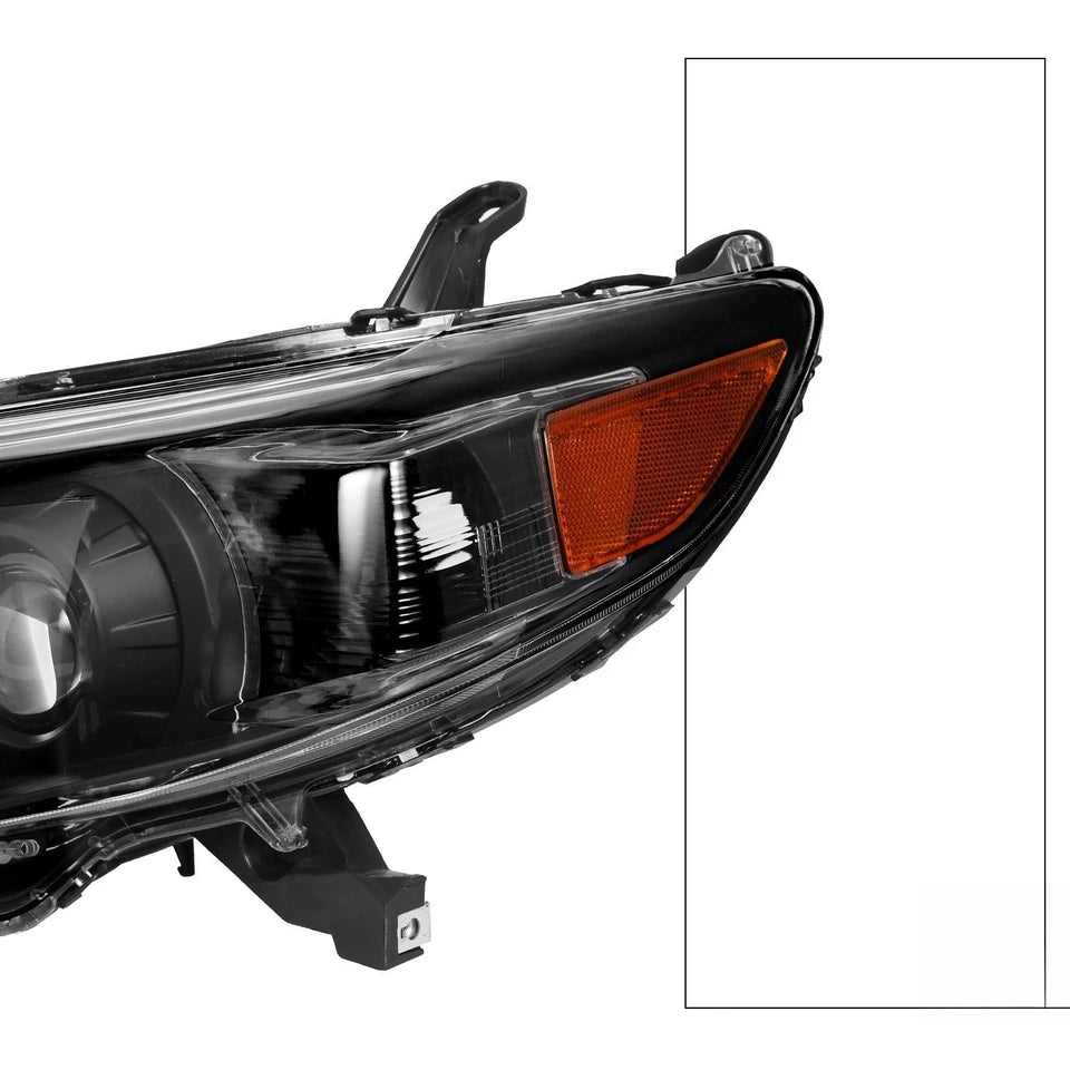 For 2011-2020 Toyota Sienna Halogen Projector Black Amber Headlights Lamps Pair