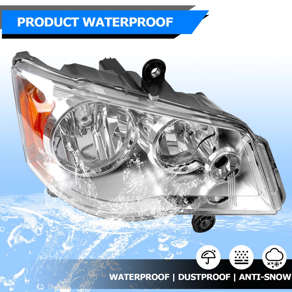 2Pcs Headlight For 2008-2016 Chrysler Town&Country 2011-2020 Dodge Grand Caravan