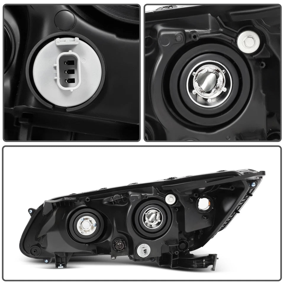 PAIR LED DRL Projector Headlights For Honda Accord Sedan EX-L 3.5L V6 2013-2015