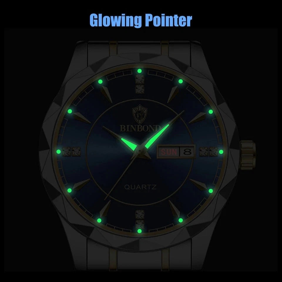Waterproof Men Watch Stainless Steel Quartz Luminous Classic Business Wristwatch