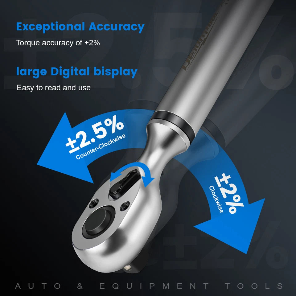 Calibrated Digital Torque Wrench 1/2 in Dr Electronic Torque Wrench 10-200Nm