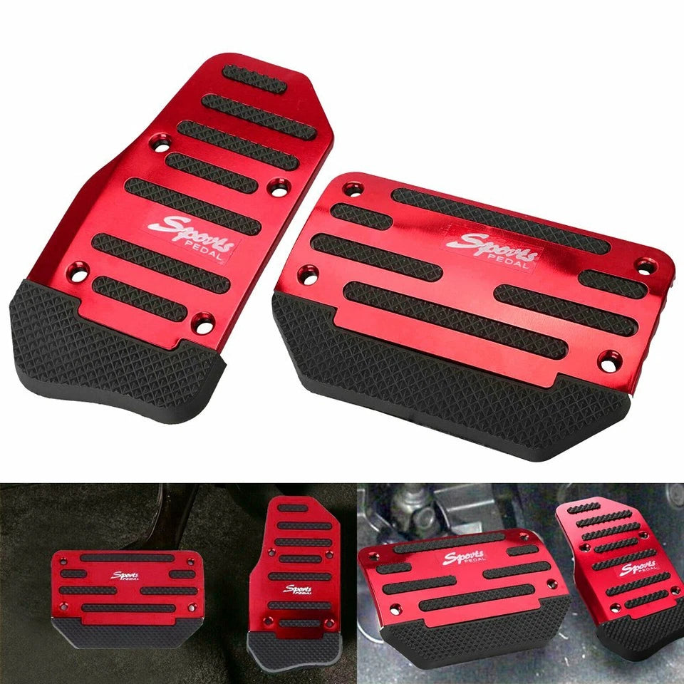 Red Non-Slip Automatic Gas Brake Foot Pedal Pad Cover Car Accessories Parts