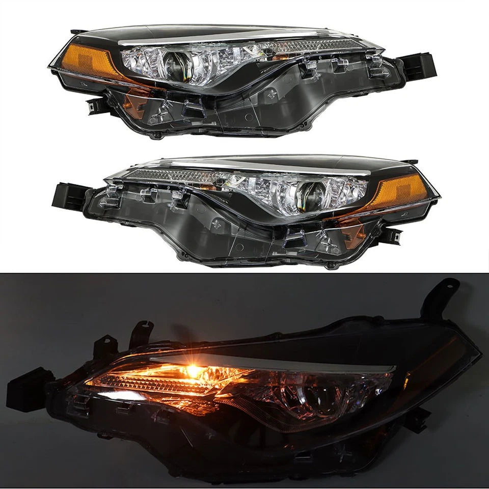 Pair Chrome Headlights For Toyota Corolla L Le Eco 2017-2019 Halogen Left+Right