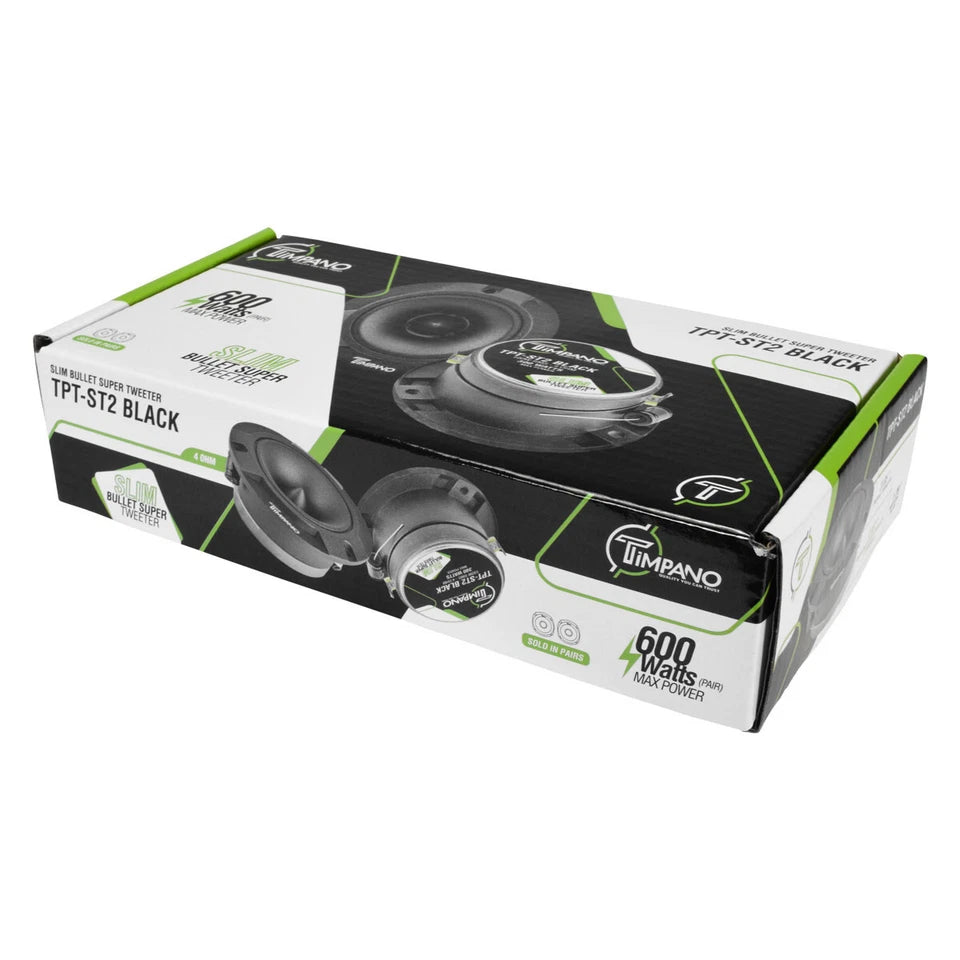 (2) 3.85" SUPER TWEETER TIMPANO 300W TPT-ST2 BLACK BULLET 4 OHM PRO AUDIO PAIR