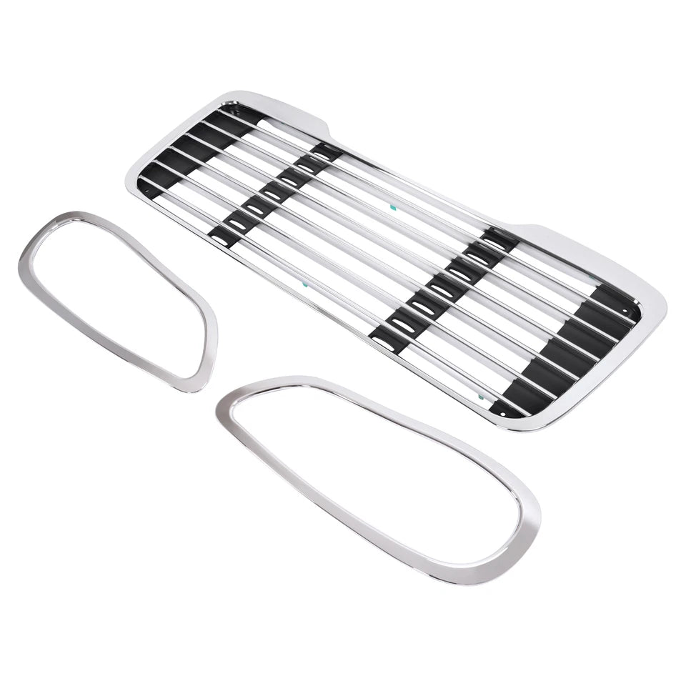 For Freightliner M2 106 112 2002-2022 Chrome Front Grille w/ Headlight Bezel Set