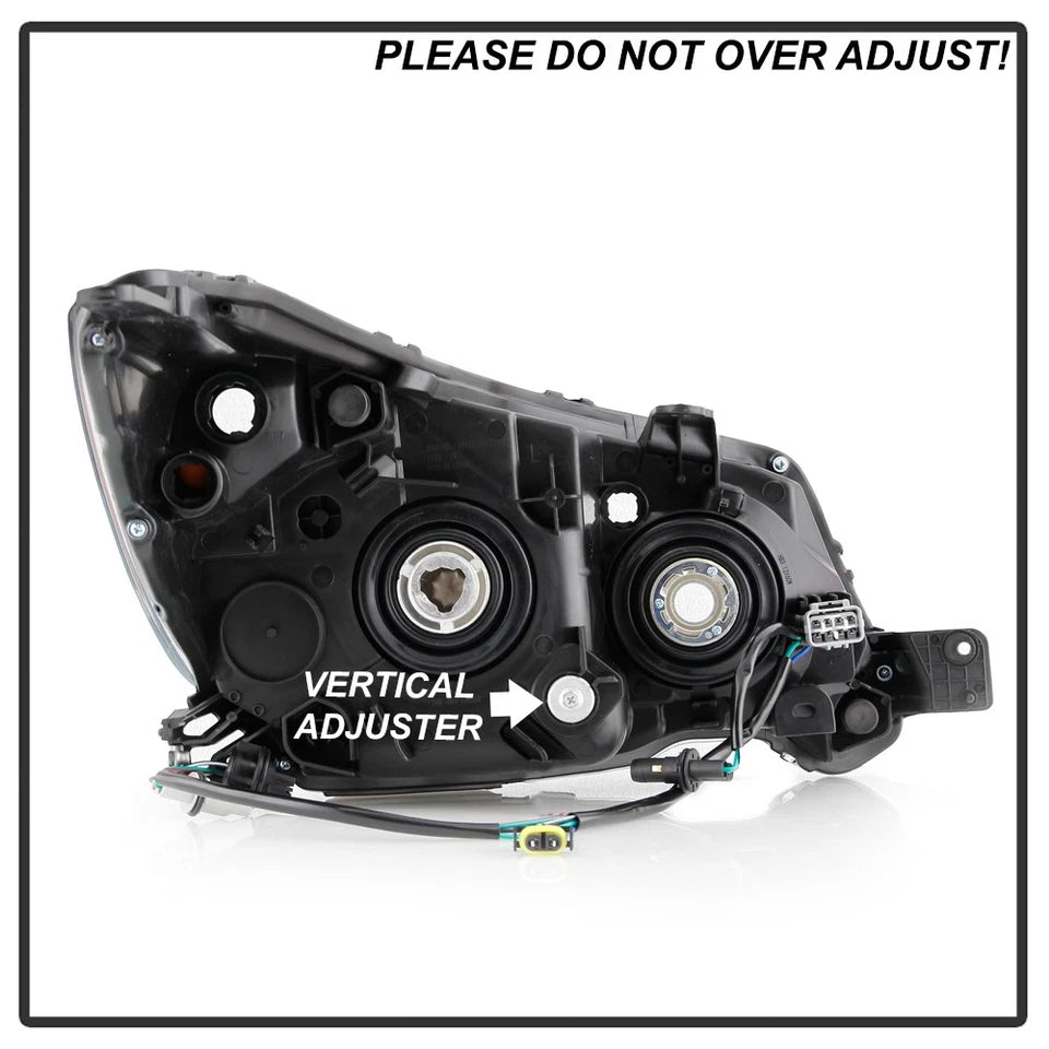 For 2014-2016 Subaru Forester Halogen Type Black Headlights Headlamps Left+Right