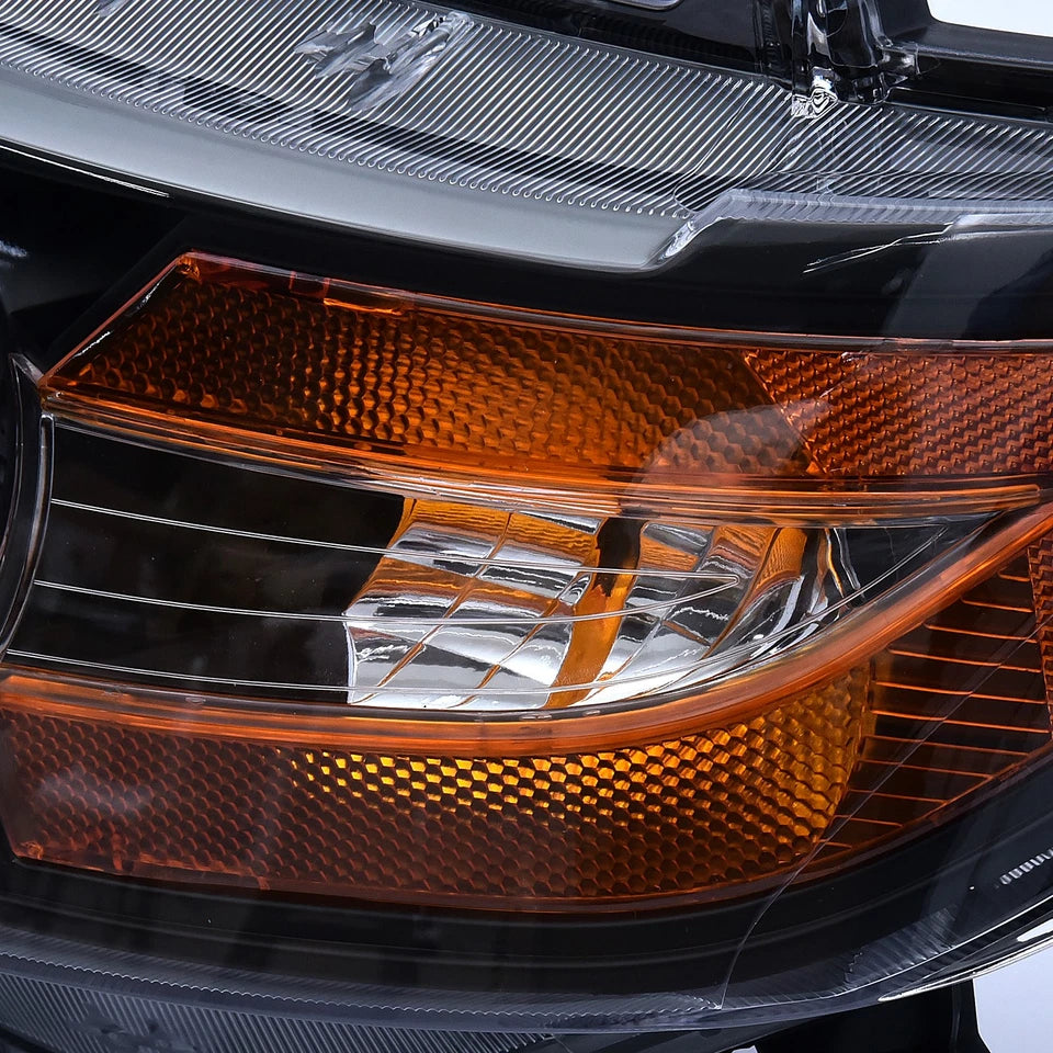 Pair Black Halogen Clear Corner Headlights w/o Bulbs For 2011-2017 Honda Odyssey