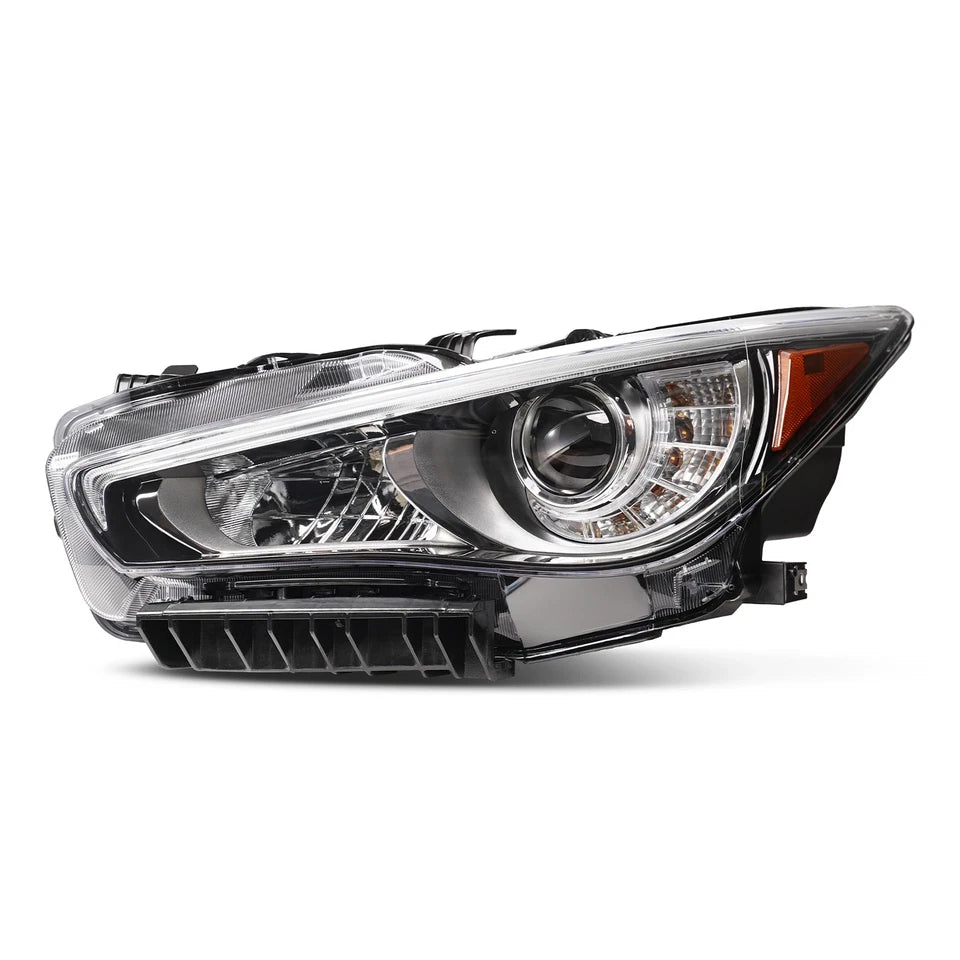 For 2014-2022 Infiniti Q50 LED Headlight w/o AFS Chrome w/LED DRL Driver Side